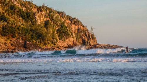 Surfing in geribá beach 