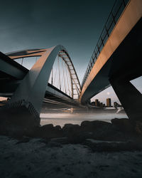 Foggy morning under a bridge