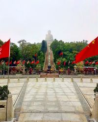 View of fountain in park