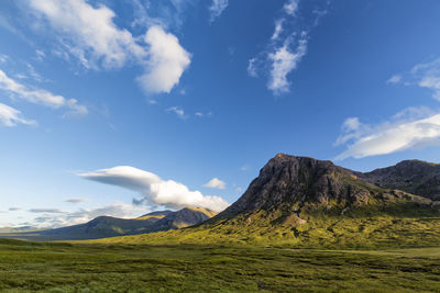 View of mountain against cloudy sky