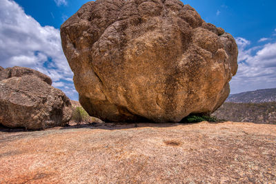 Rock formation against sky