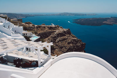 High angle view of sea against sky