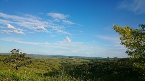 Scenic view of landscape against cloudy sky