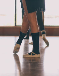 Low section of woman in dance studio