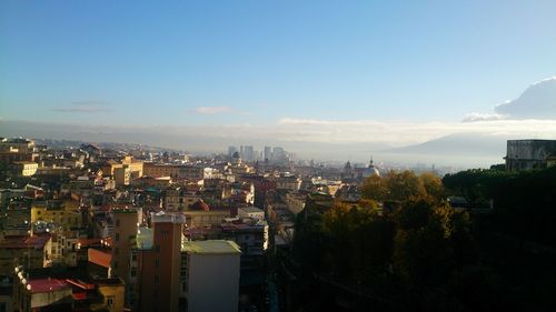 High angle view of townscape against sky