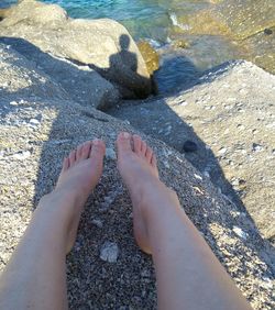 Low section of people on beach