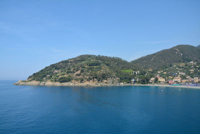 Landscape of ligurian coast in bonassola, la spezia, liguria, italy.