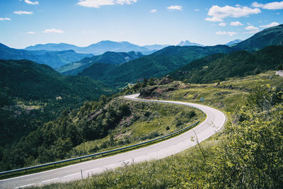 Landscape of the mountains, in spain. a sunny summer day with green trees