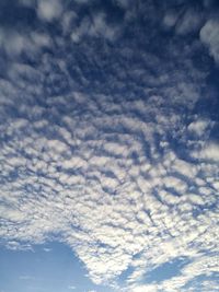 Low angle view of clouds in sky