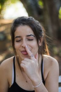 Portrait of beautiful young woman