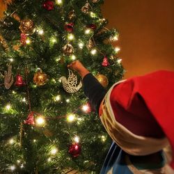 Firework display at night