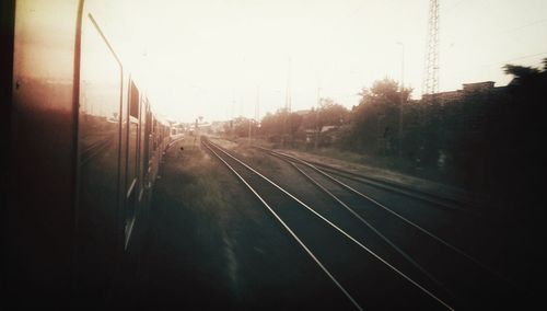 Railroad track at sunset