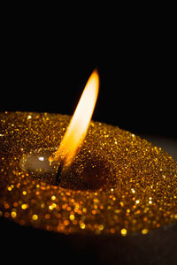 Close-up of illuminated candle