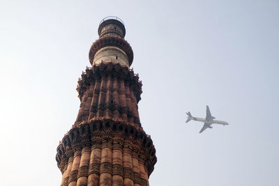 Low angle view of communications tower