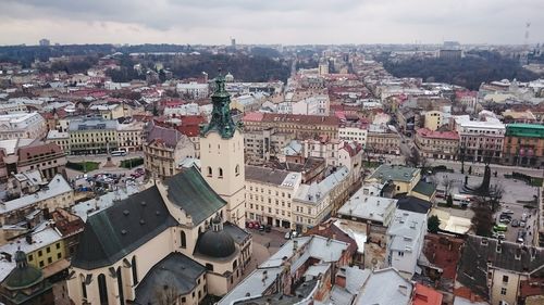 High angle view of cityscape