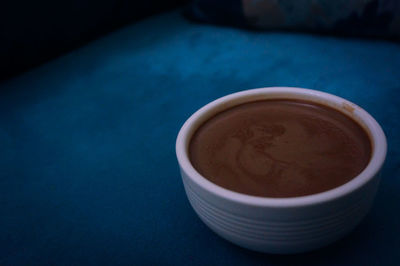 High angle view of coffee on table