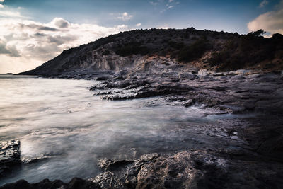 Dramatic landscape view of cala sapone sant'antioco sardegna