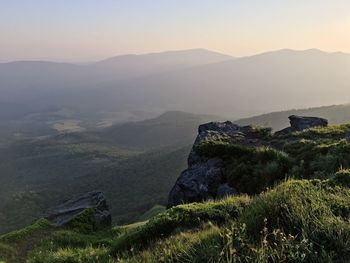 Scenic view of mountains on sunny day