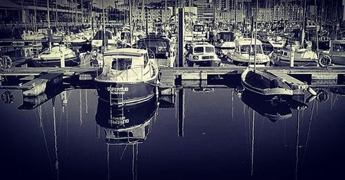 Boats in harbor