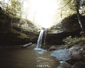 Stream flowing through rocks in forest