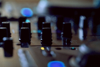 Close-up of sound mixer