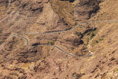 High angle view of mountain road