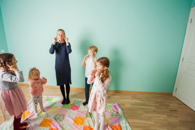 Group of people with stuffed toy