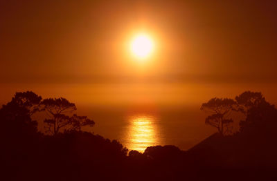 Scenic view of sunset over sea