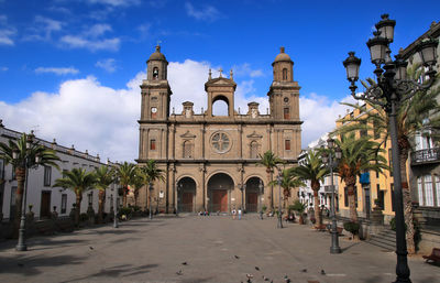 View of historic building against sky in city