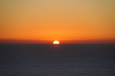 Scenic view of sunset over sea