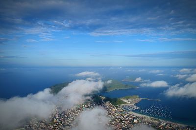 High angle view of sea against sky