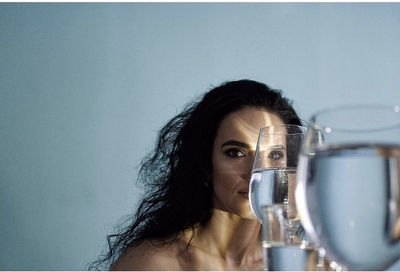 Portrait of a man drinking glass