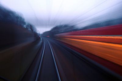 Blurred motion of train in the morning 