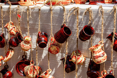 Sibiu city, romania - 04 september 2022. romanian handmade ceramics market at the potters fair 