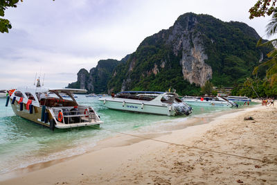 Scenic view of beach against sky