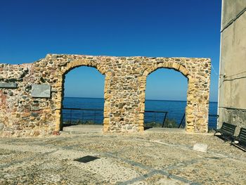 Built structure against clear blue sky