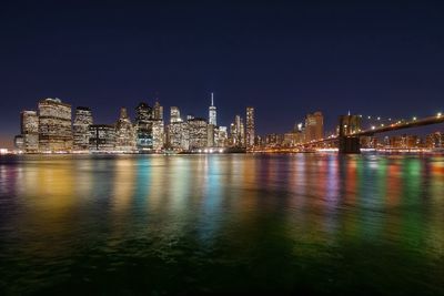 Illuminated city at night