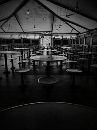 Empty chairs and table