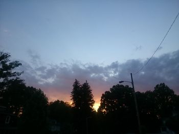 Silhouette of trees at sunset