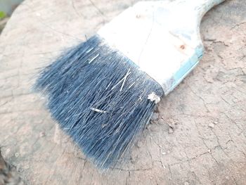 High angle view of paintbrushes on floor