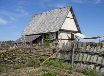 Medieval housing scenery in sunny ambiance at early spring time