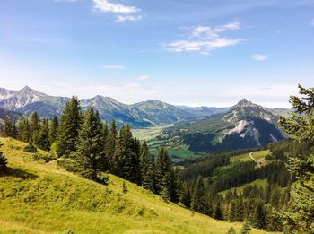 Scenic view of mountains against sky