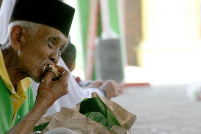 Man eating food