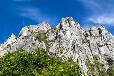 High rocks in the village essing in bavaria, germany at the altmuehl river on a sunny day in autumn