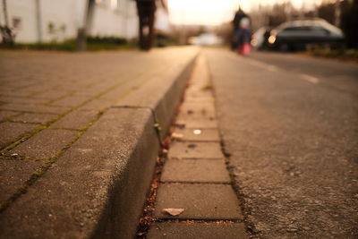 Surface level of cobblestone street