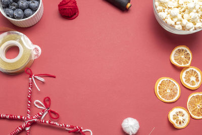 Directly above shot of food on table