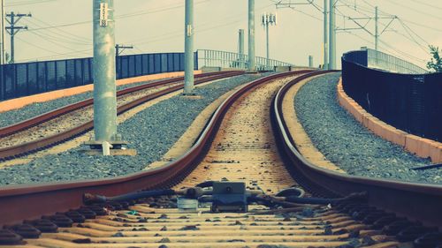 Railroad tracks against sky