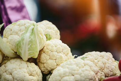Organic cauliflower at farmers' market