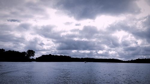 Scenic view of silhouette landscape against sky