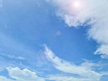 Low angle view of moon in sky